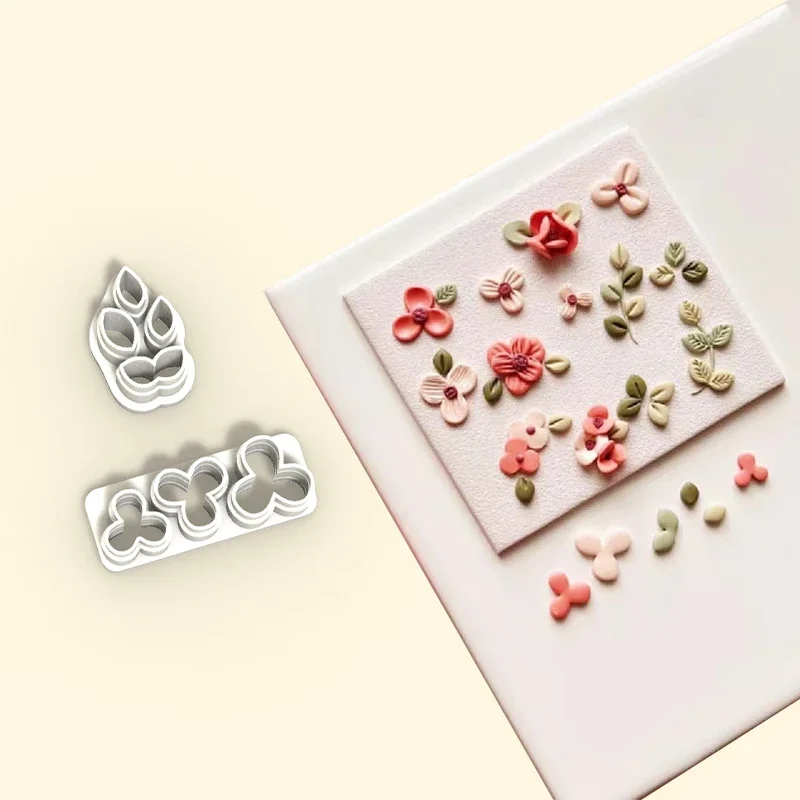 INS Floral Plants Polymer Clay Mold DIY Flower Earrings Jewelry Soft Clay Cutter Pendants Ornaments Making Tool