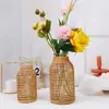 Handmade Straw Woven Flower Vase Anti-broken Japanese Style Glass Vase Plant Pot Table Decoration Scene Layout Prop 2