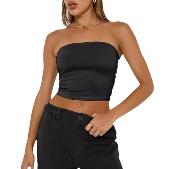 Women Summer Cropped Tank Tops Strapless Camis