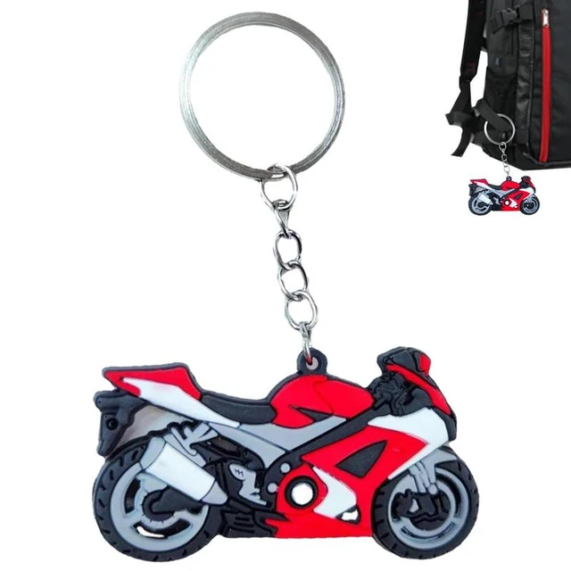 Porte-clés multicolore pour moto, cadeaux, voiture, casque de sécurité,  pendentif de décoration automobile