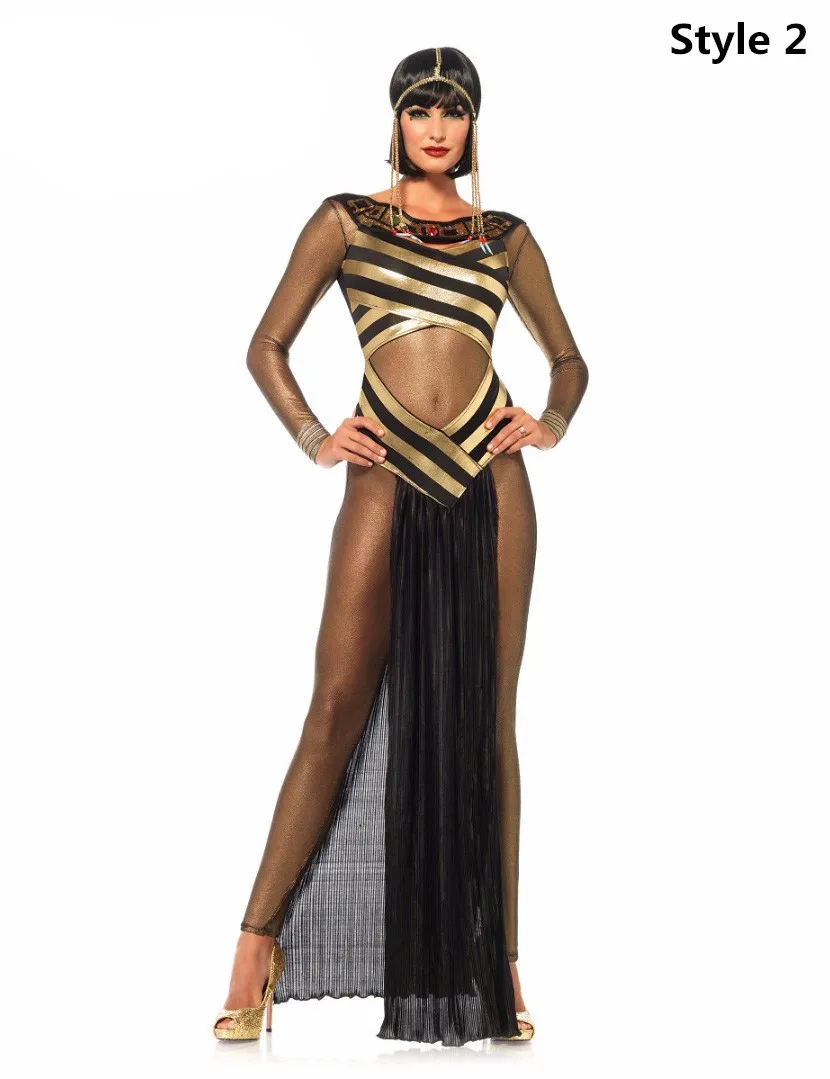 Halloween Women Deluxe Cleopatra Queen Dress Egyptian Goddess Costume US