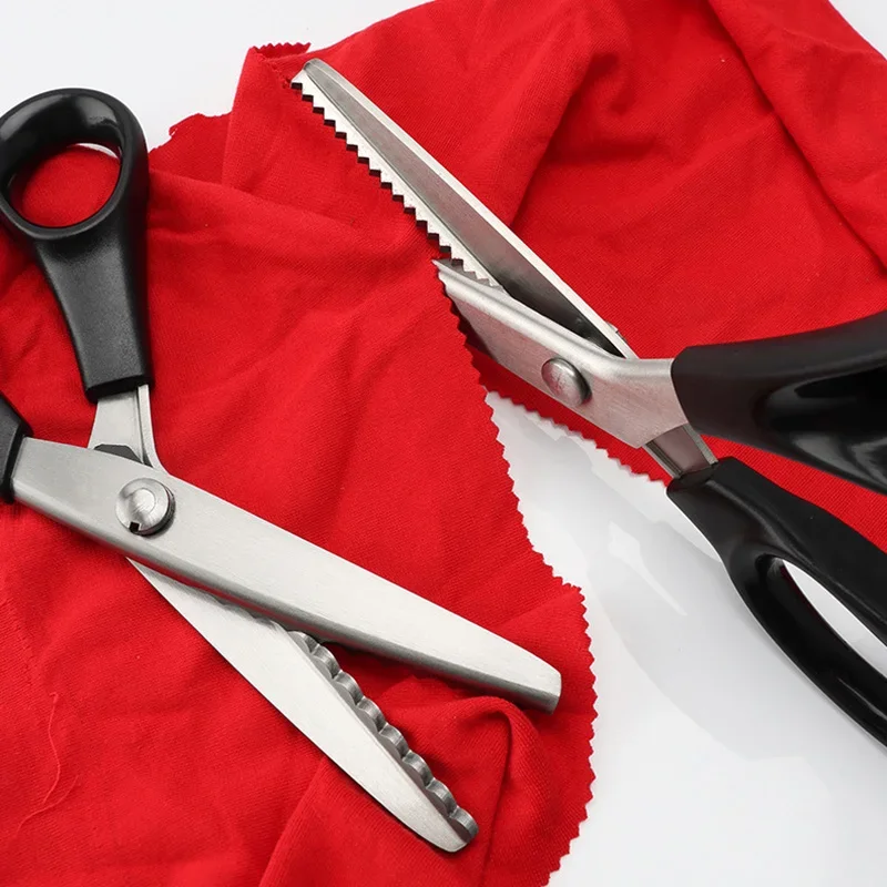 Stainless Steel Shears Lace Scissor Professional Dressmaking Zig Zag Cut Tailor Clothing Fabric Leather Serrated Sewing Scissors