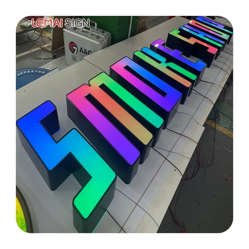 Custom 2023 Hot Selling Customized Headlamp Lighting Outdoor Stainless Steel Channel Electronic LED Luminous 3D Alphabetic Sign