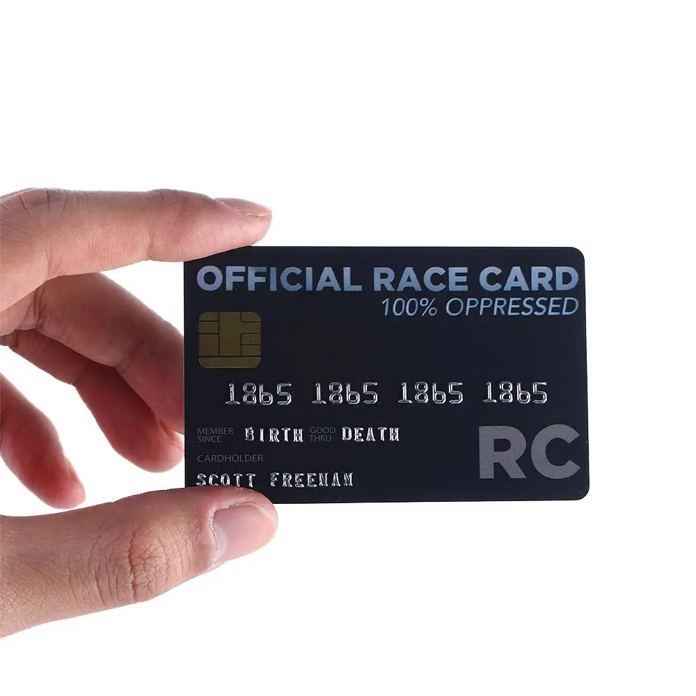 Wallet Size Black White Novelty Credit Card Official Race Card Privilege Trumps Everything custom cards gag cards message cards
