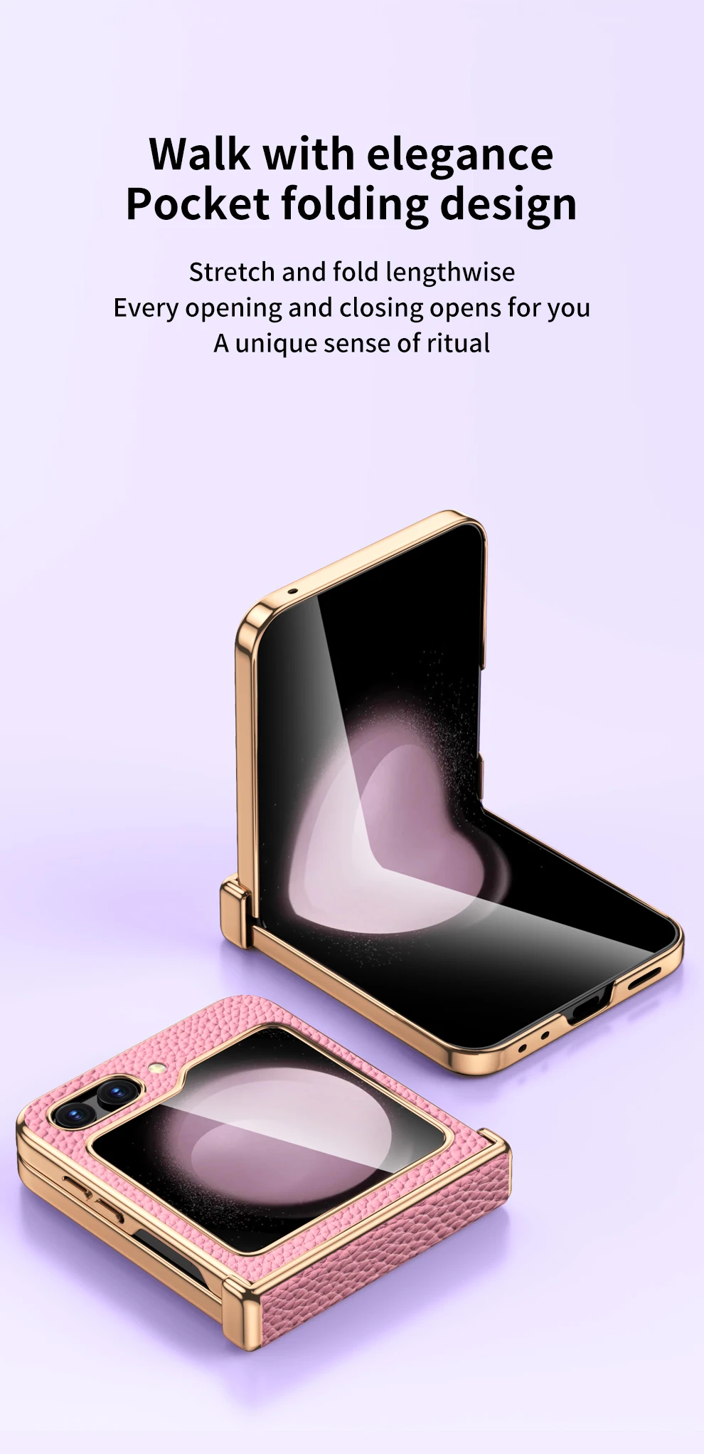 جراب جلد طبيعي بحماية كاملة نحيف للغاية من LANGSIDI ، غطاء مفصلي ممتص للصدمات ، قلب 5 ، Samsung Galaxy Z Flip 6