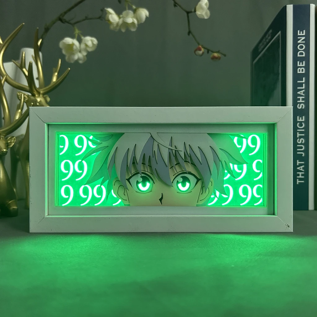 

Hunter X Hunter Killua Light Box for Home Decoration Manga Paper Carving Table Desk Lamp Anime Lightbox HXH Face Eyes