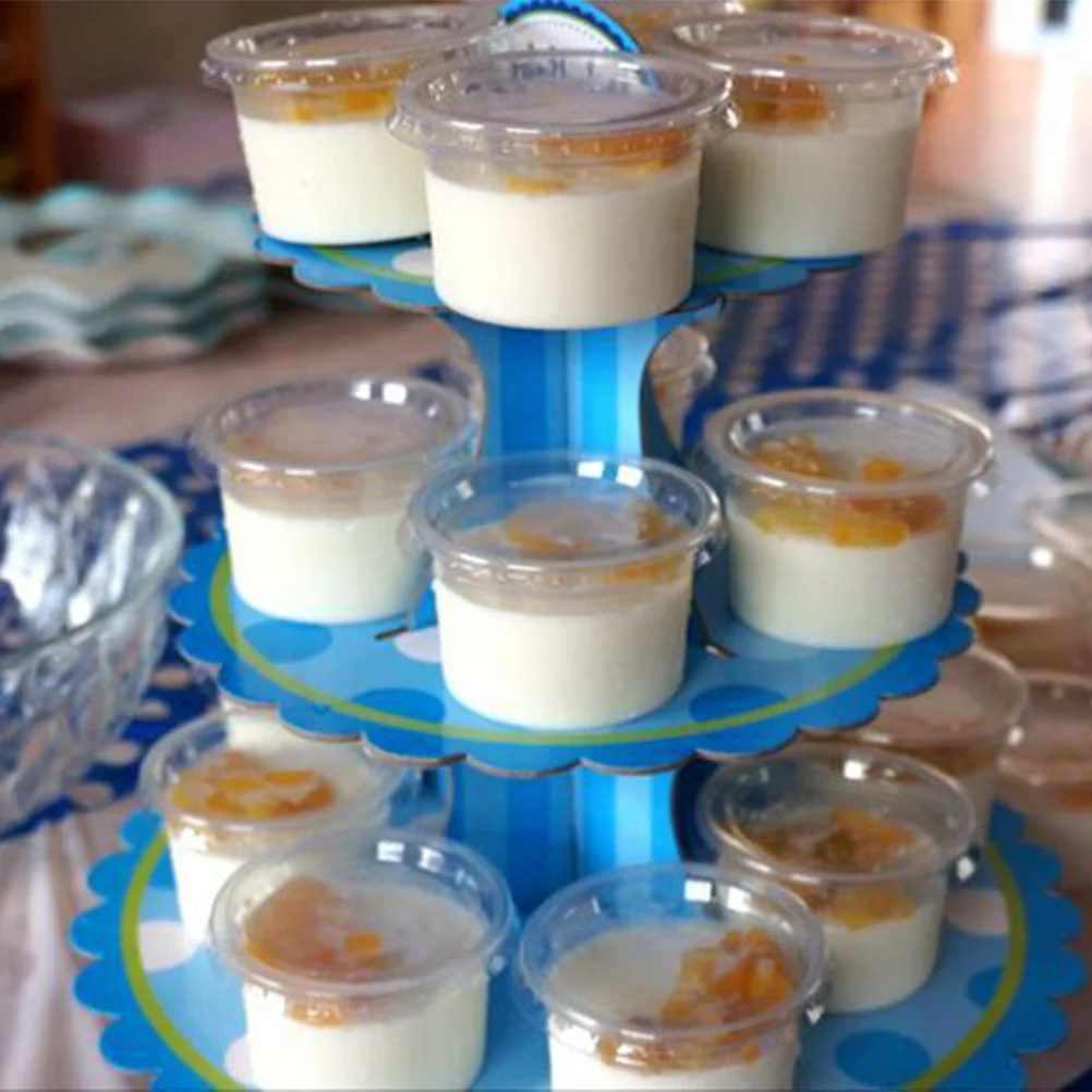 50pcs Food Grade Plastic Cups With Lids Disposable Jelly Cup Mousse Cup Yogurt Portion Snack Container Drink Holder