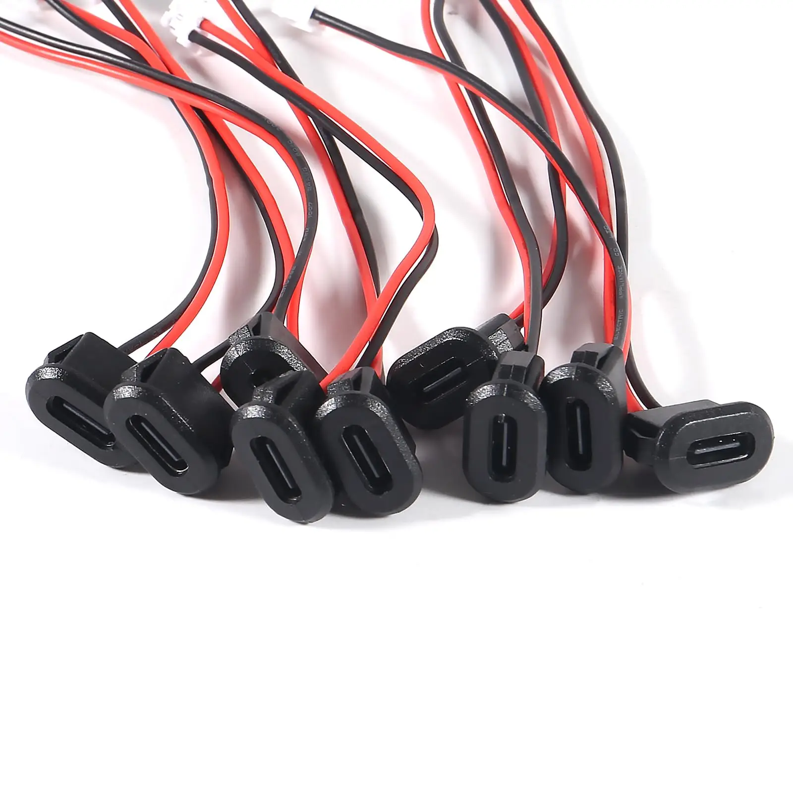 10PCS Type-C 암 섀시 방수 2P 솔더 와이어 유형 USB C 피그 테일 케이블 연장 전원 케이블 USB-C 플러그