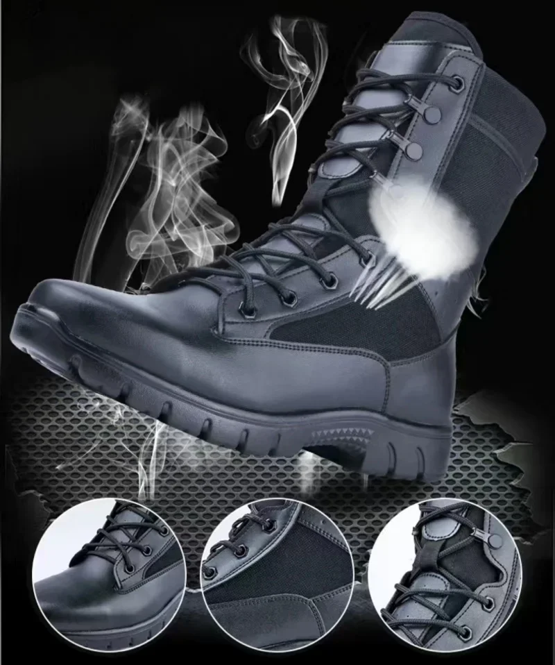 Summer Breathable Tactical boots Mesh Boot Waterproof Soft Shoe Wear-resistant Combat boot anti-skid Outdoor Hiking Walking Boot