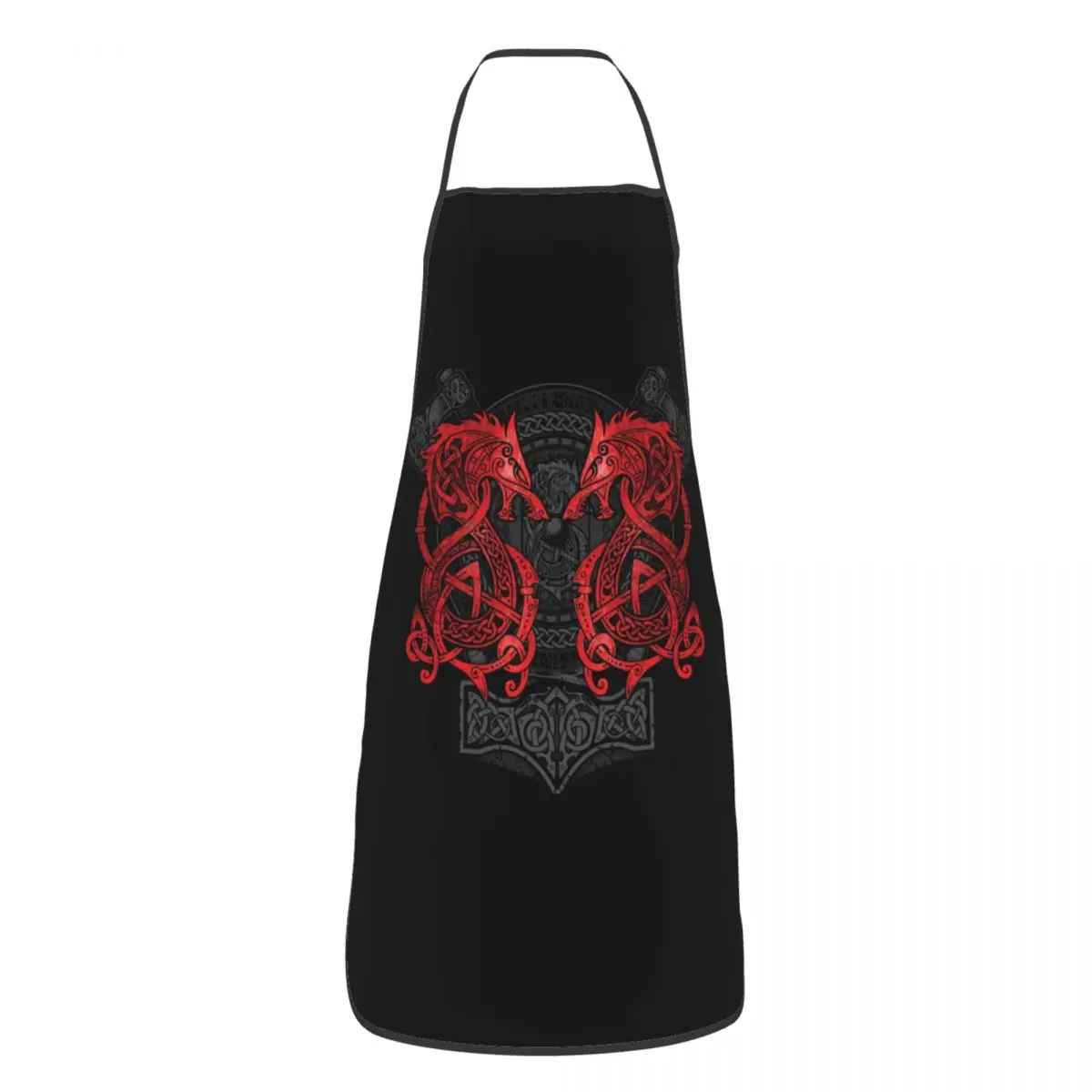 Bavaglino Fighting Fenrir Grembiuli Per Uomo Donna Unisex Adulto Chef Cooking Kitchen Viking Nordic Monster Wolf Tablier Cucina Pittura