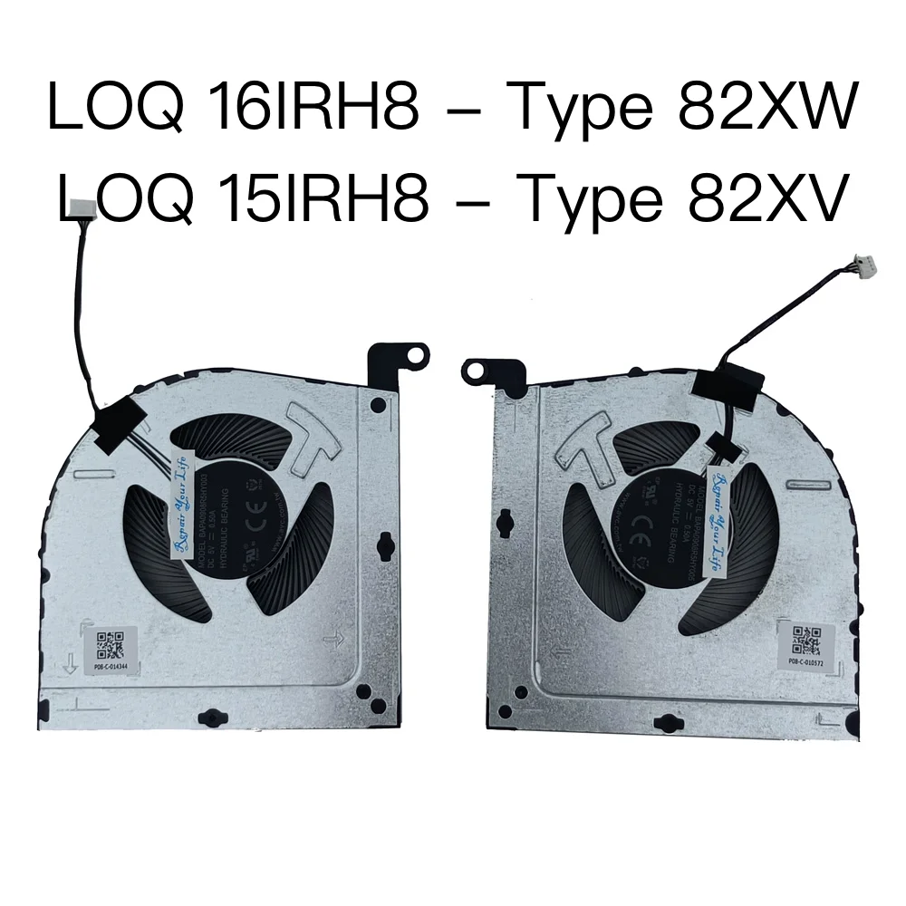 Ventilador de Refrigeração Portátil para Lenovo Cpu Gpu Cooler Radiator Loq 16irh8 82xw Loq 15irh8 82xv Geekpro G5000 Irh8 dc 5v 12v 0.5a Novo