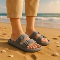 New Women's Beach Slippers Thick Bottom Anti-Slip Home Outdoor Sandals Comfortable EVA Material Pure Color Slippers - Image 3