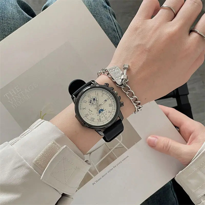 Men's large dial quartz watch for teenagers, high-end and cool personalized watch