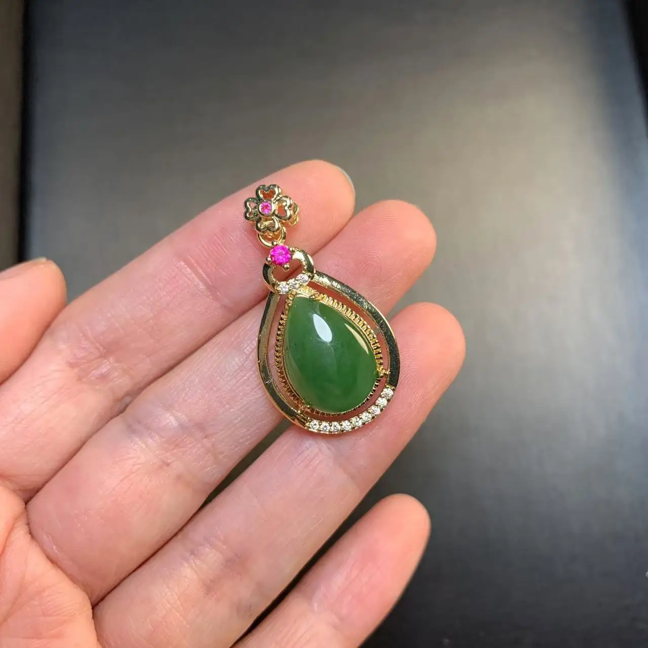 Natural Stone Pendant Necklace GREEN Hetian Jade High Quality Jewelry Women Gifts Fine