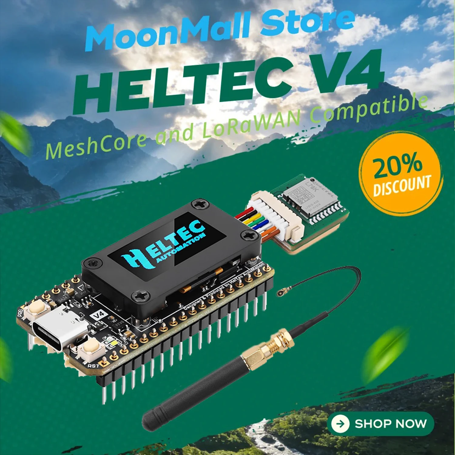Meshtastic LoRa 32 V4 OLED 태양광 발전 Heltec 개발 보드 E..
