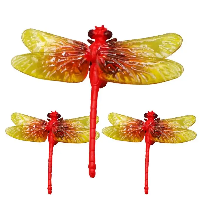 Dragonfly Figurine Bird Scarer Simulated Dragonfly Realistic Figurine PVC Animal Model Simulation Ornaments garden art decor animal sculpture decorations dragonfly decoration