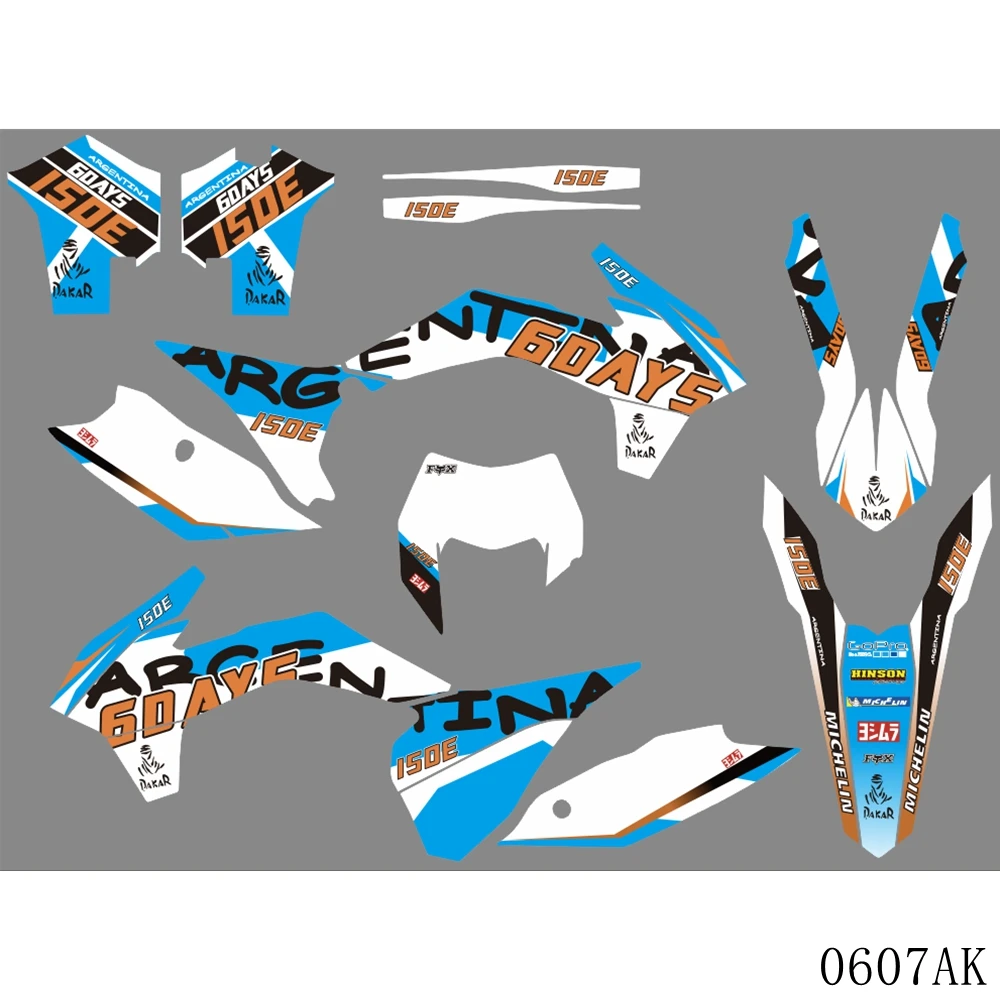 Full Graphics Decals Stickers Motorcycle Background Custom Number Name For KTM EXC XCW XCFW 125 250 300 350 450 2014 2015 2016 | Автомобили