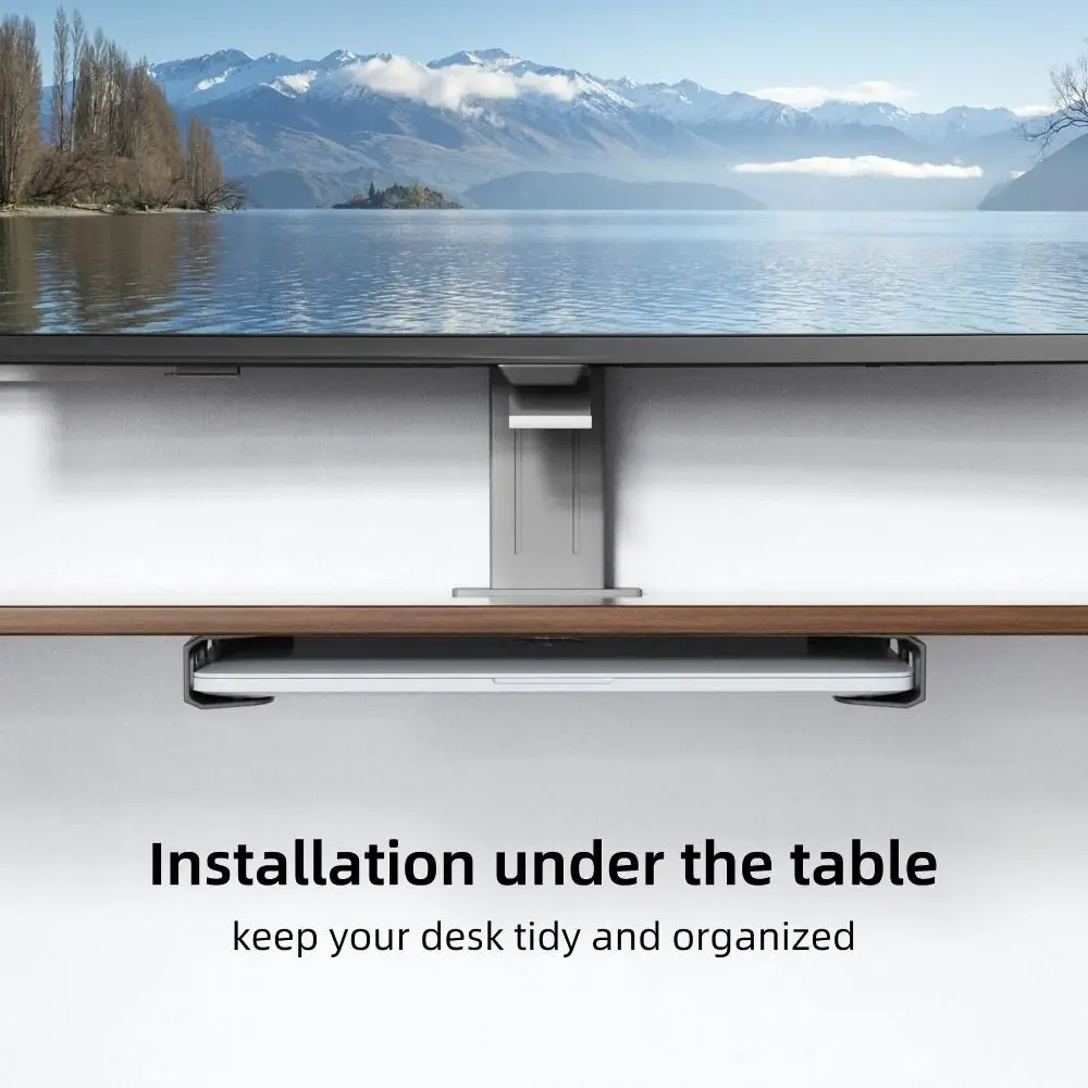 1쌍의 긁힘 방지 패드, 벽걸이형 노트북 거치대, 공간 절약형, 접착식 및 나사식, 설치 간편