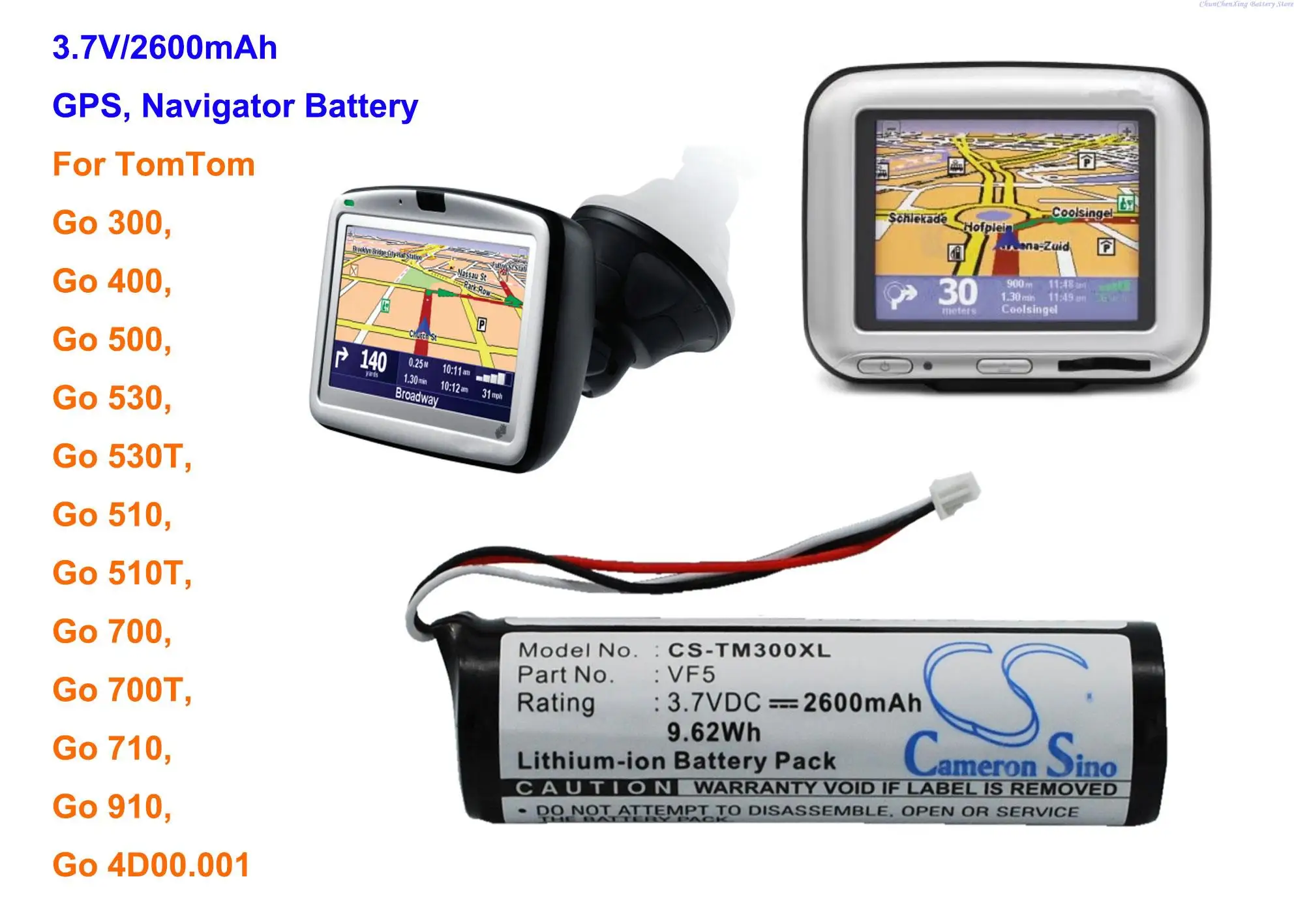 Batteria Orangeyu 2600Mah Vf5 Per Tomtom Go 300, 400, 500, 530, 530T, 510, 510T, 700, 700T, 710, 910
