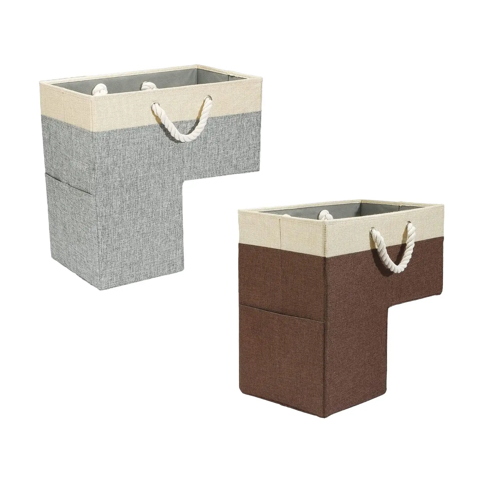 Stair Basket with Handles Stair Case Baskets for Office Decor Wooden Stairs