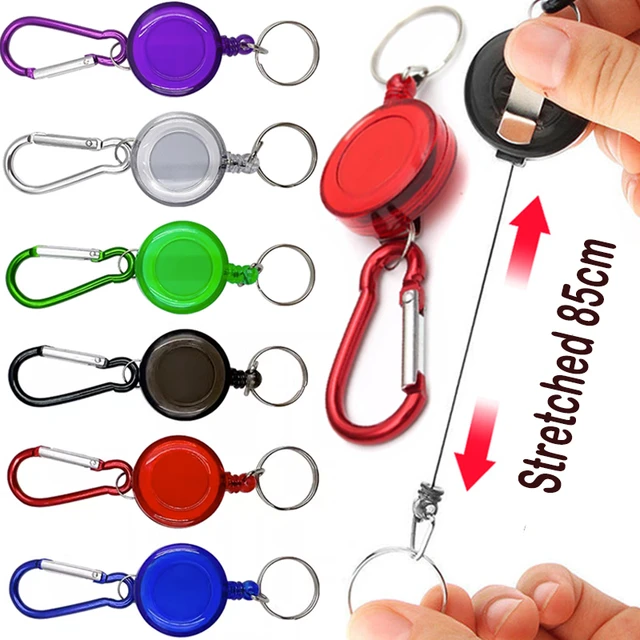 Colorful Retractable Pull Keychain Badge Reel ID Lanyard Name Tag Card  Holder Reels Recoil Belt Key Ring Chain Clips - AliExpress