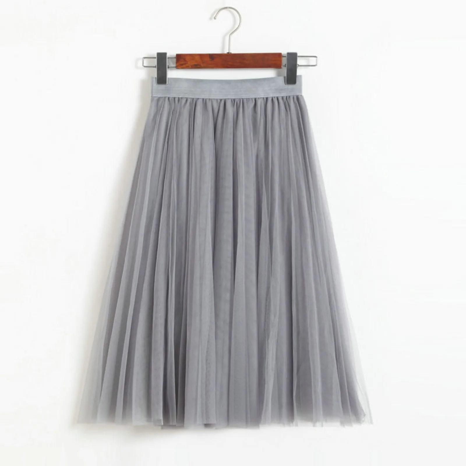 

Women's A Line Pleated Mesh Mini Skirt Mid Long Tutu Skirt Ruffle Vintage High Waist Bubble Skirts For Women