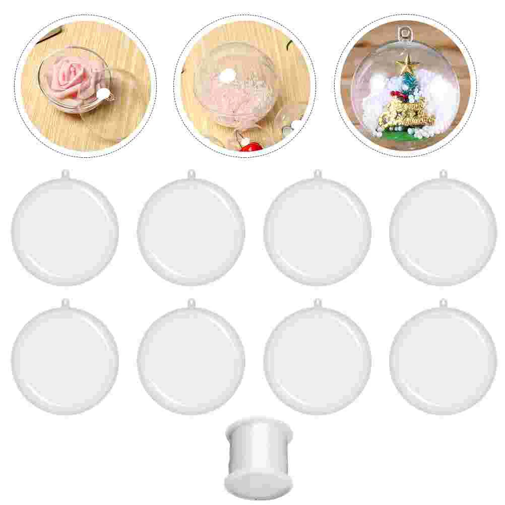 

Clear Fillable 20Pcs Christmas Tree Balls Hanging Baubles Home Decor DIY Ornaments with Fishing
