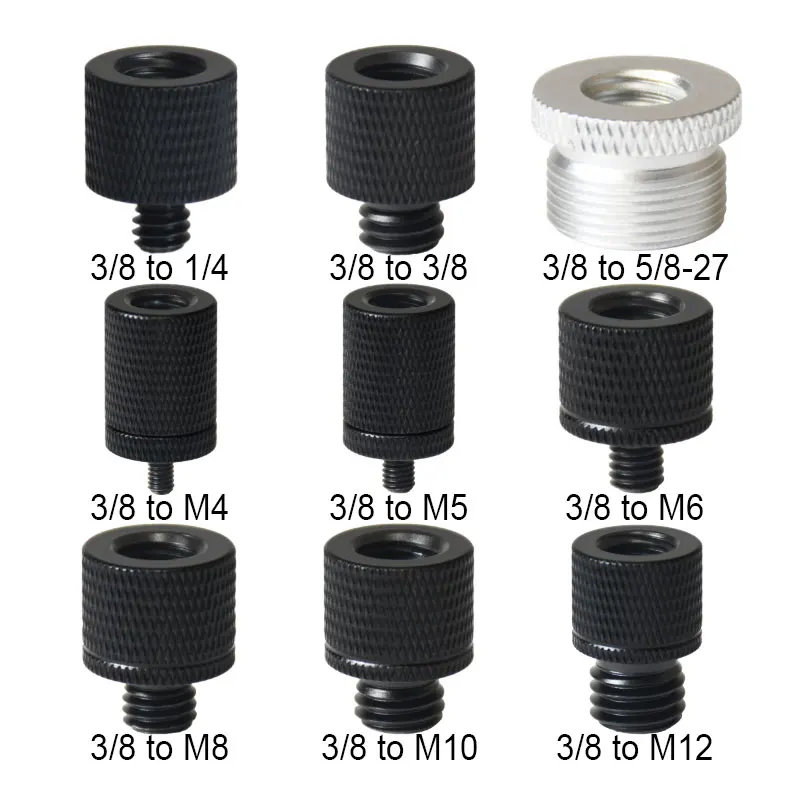

Female Adapter 3/8 Inch to Male 1/4 3/8" 5/8" M4 M5 M6 M8 M10 M12 Camera Screw For Softbox Light Stand DSLR Mount Photography