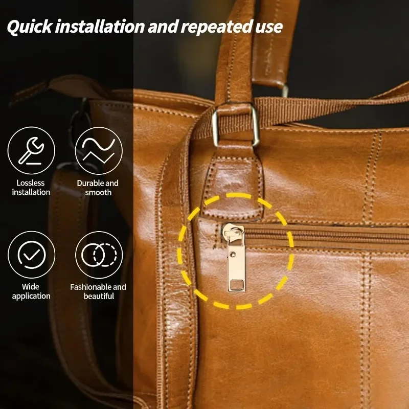 Metal Zipper Slider Puller - Detachable Instant Repair Kit for Clothing, Luggage, and Purses