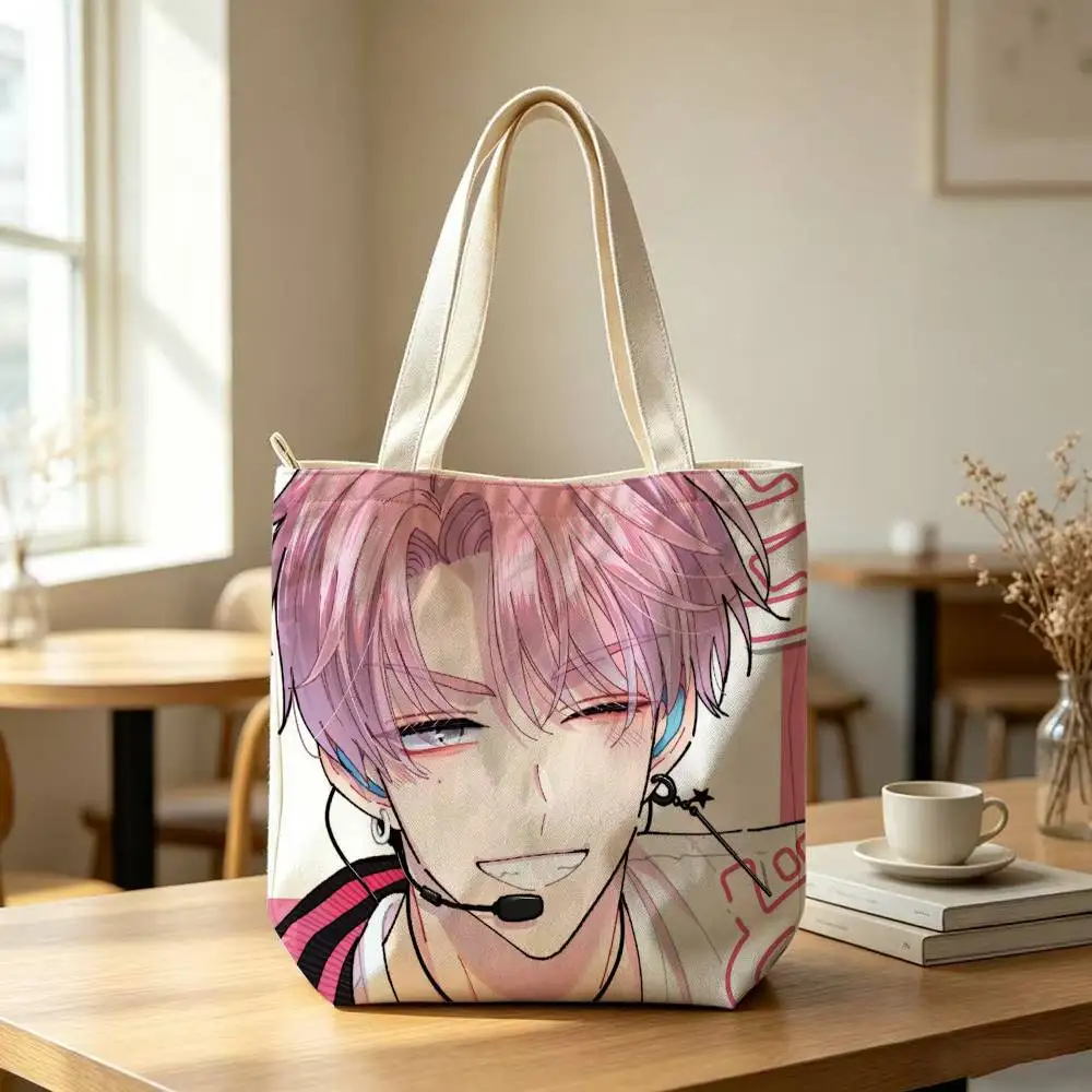 Borsa tote B-Side di Tamon per donna, borsa tote riutilizzabile per la spesa, borsa a tracolla con cerniera e stampa con versetti ispiratori - immagine 6
