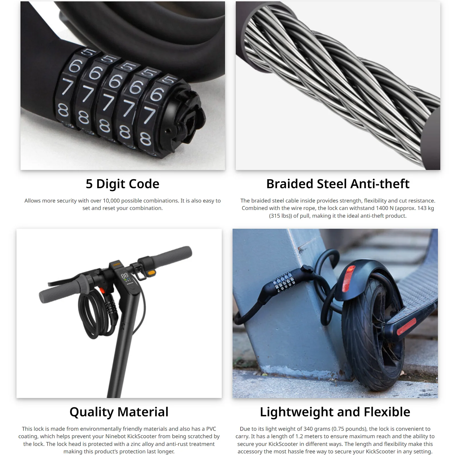 Blocco password KickScooter con codice originale a cifre per