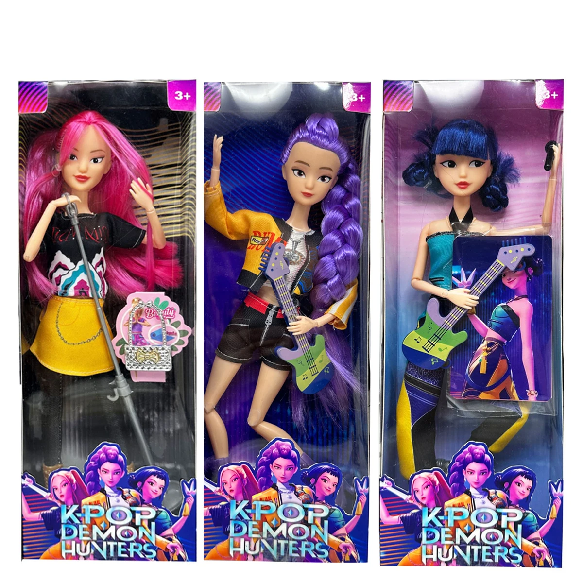 Poupées KP-op De-mon Hu-nter Rumi/Mira/Zoey - Set De 3 - Articulées Avec Vêtements Amovibles - 30 Cm - Cadeau K-Pop
