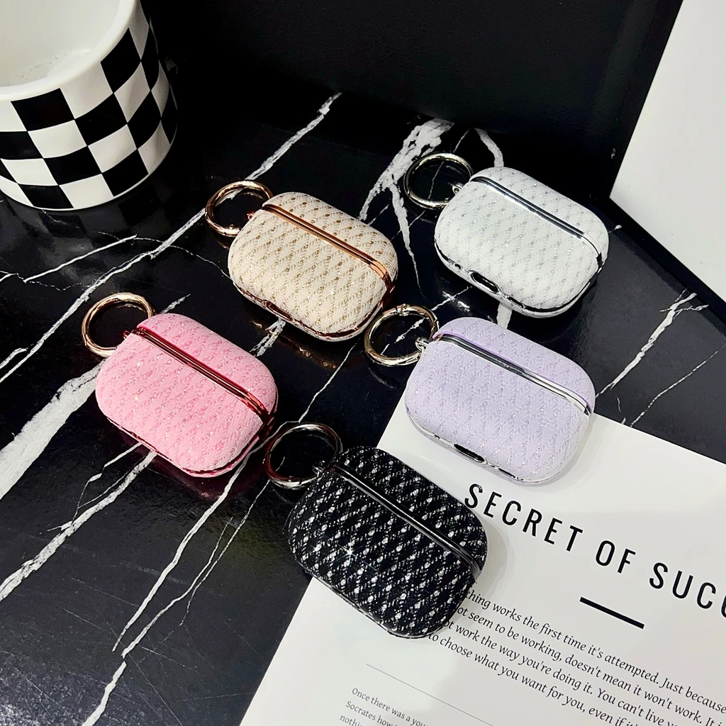 Luxury Electroplated Sparkling Glitter Earphone Cover Case with Hook