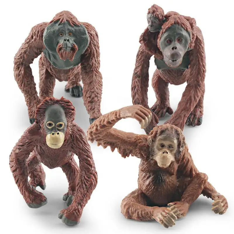 Gorilla Figura Giocattolo Gorilla Famiglia Figurina Animale Realistica Pvc Animali Della Giungla Playset Realistico Durevole Gorilla Figurine Giocatto