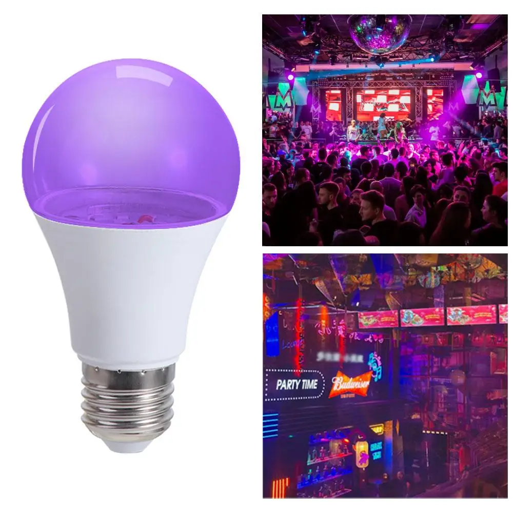 Portable Ultraviolet Blacklight Bulb - 10W Purple Atmosphere Glow Lamp