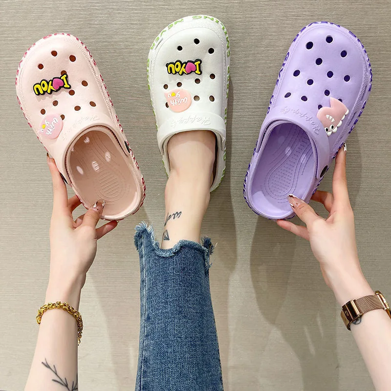 

Женские сандалии с защитой от запаха, дышащие шлепанцы для ванной двойного назначения, уличная одежда, модные Нескользящие сандалии для пар