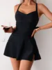 2025 New Sexy Two-piece Bikini Women's Dress Solid Sling Swimsuit Backless Swimwear Tight Cross Push Up Beach Skirt Bathing Suit