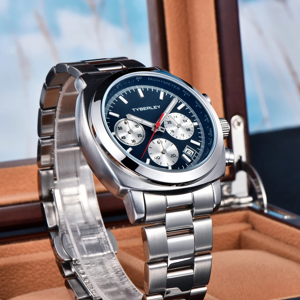 TYBERLEY Mens Watch 2024 New Japan VD53 Movt Chronograph luminous