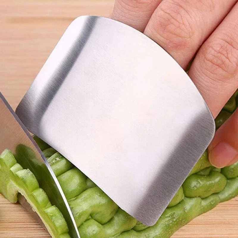 Stainless Steel Adjustable Finger Guard Meat Vegetable Cutting Thumb Protector Safety Cutter Hand Guard Tools Kitchen Gadget For Finger Protector Finger Guard