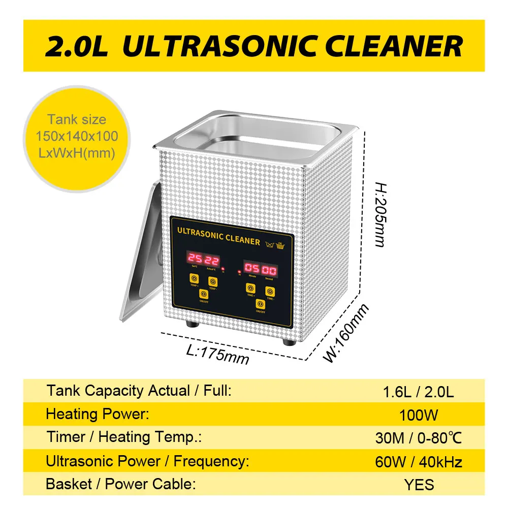 Nettoyeur à ultrasons 2L 3,2L 6L 10L 15L 22L 30L 800ml, machine à