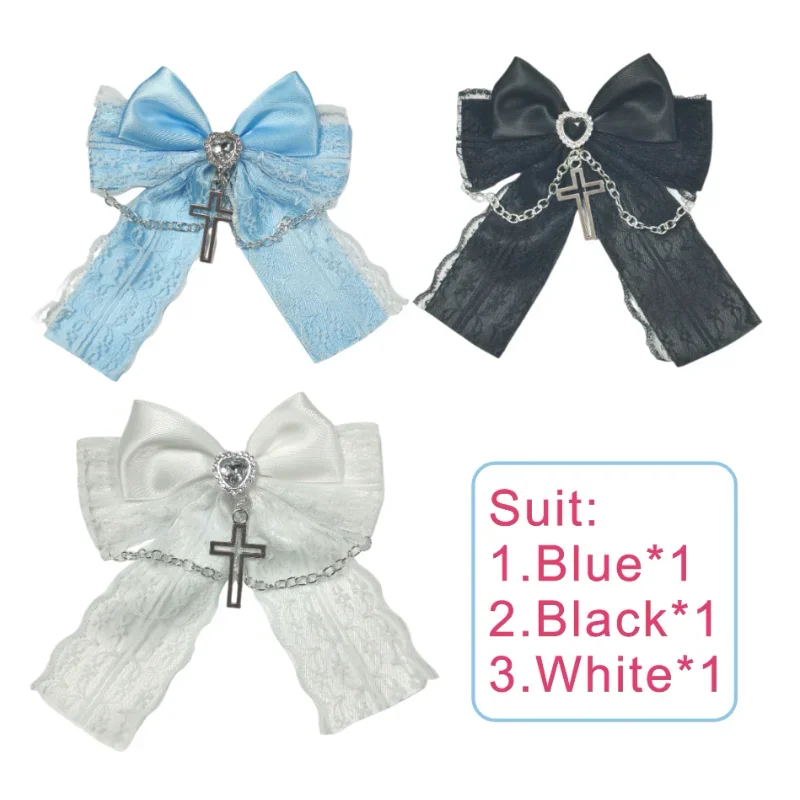 Chic Harajuku Lolita Bow Hair Clips - Stylish Y2K Black & White Accessories