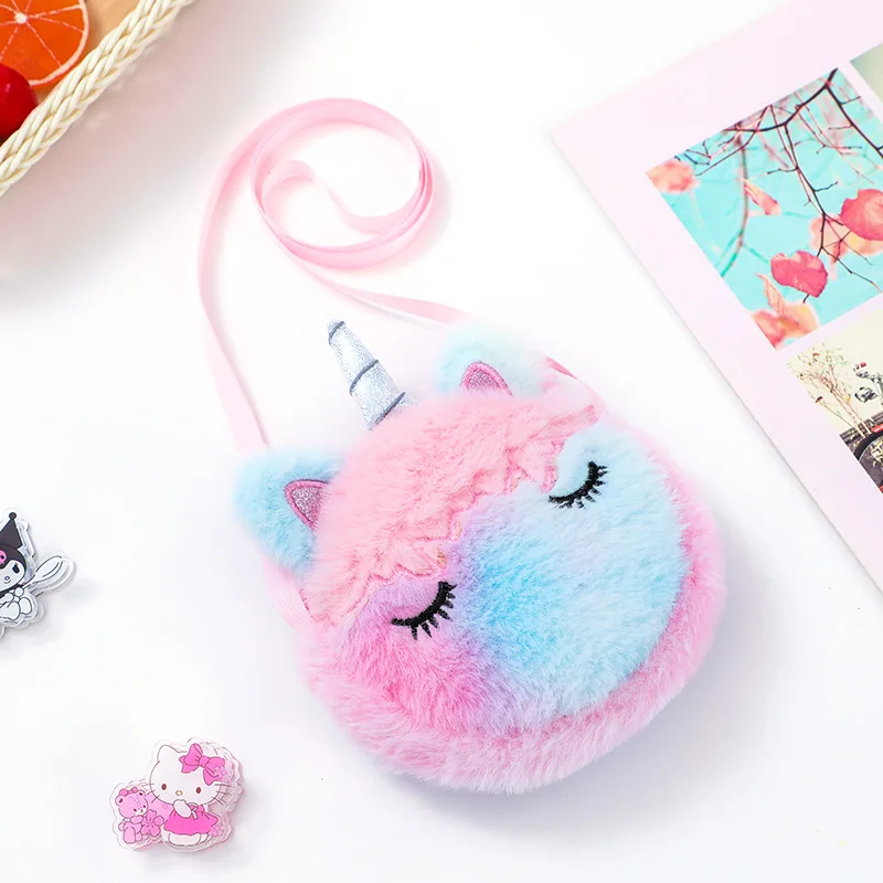 Children Girls Shoulder Bag Unicorn Animals Messenger HandBag Kids Keys Coin Purse Cute Princess Wallet Valentine's Day Gifts