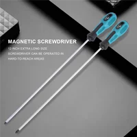 2 Packs 12 Inches Long Slotted and Phillips Screwdriver Flat Blade Screwdriver Magnetic Screwdriver with Rubber Handle 1