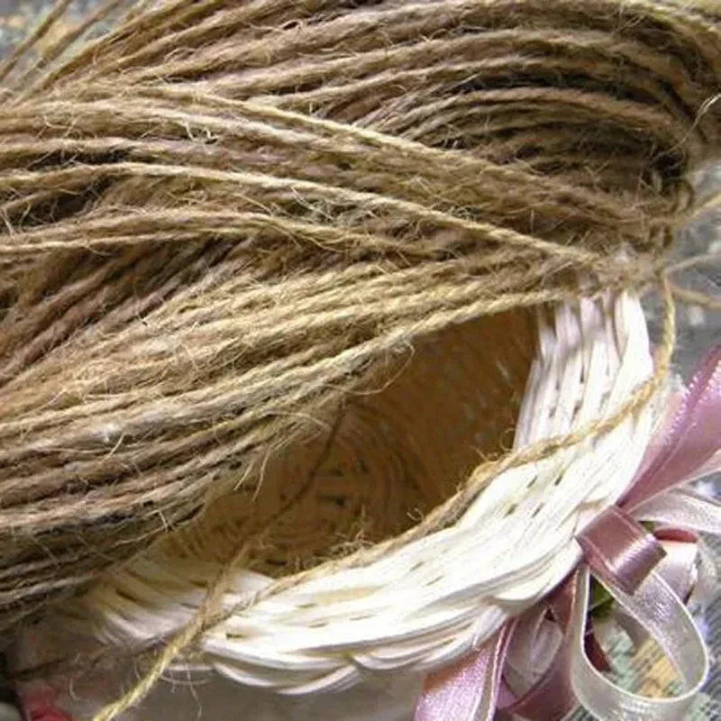 20 Meters Frame Wall Hemp Rope Environmental Dyed DIY Hand-knitted Decorative Kraft Color Hemp Cord Gift Pack Thread