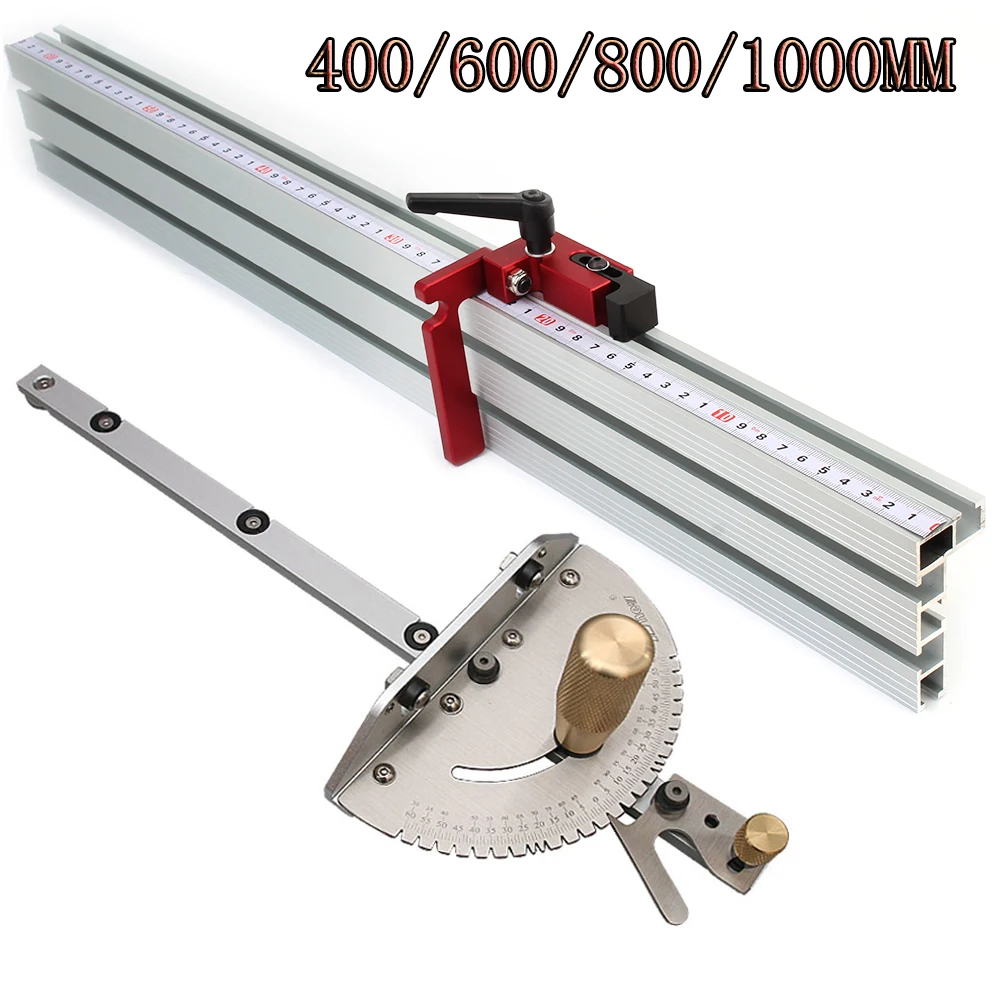 

For Router Saw Table Brass Miter Gauge&Aluminium Profile Fence Set Woodworking T-Slot Sliding Bracket Connector Miter Track Jig