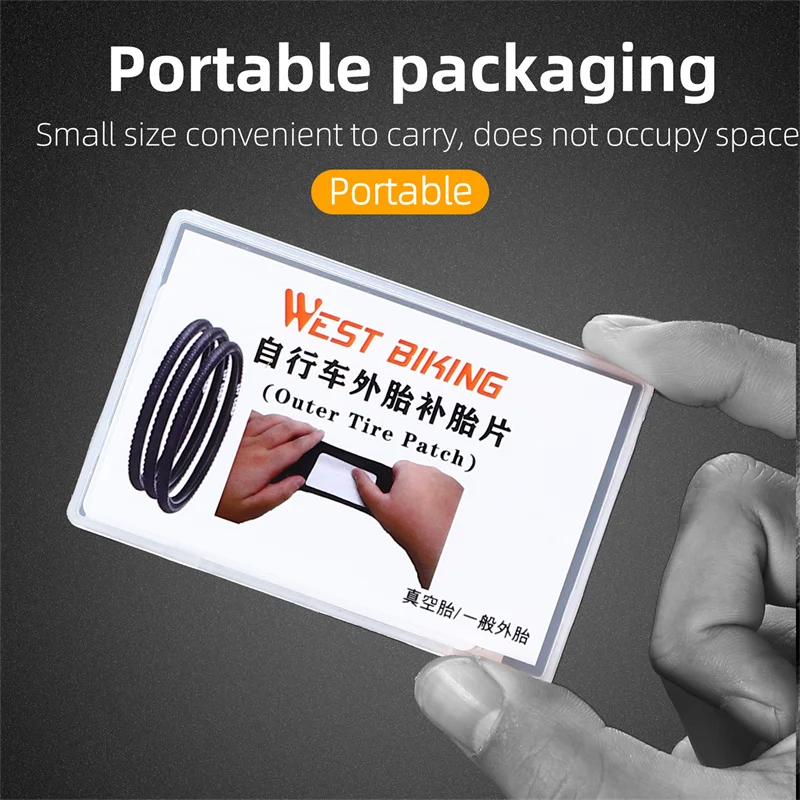 WEST BIKING 3Pcs/Pack Portable Bicycle Glueless Tire Repair Kit Rubber Patch MTB Road Bike Glue-free Fast Inner Repair Tools