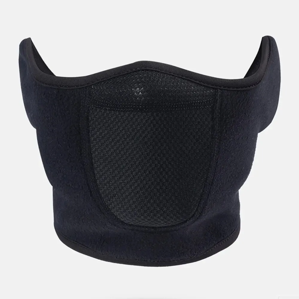 HEROBIKER 오토바이 사이클링 마스크 방풍 귀 오토바이 자전거 마스크 오토바이 따뜻한 반 얼굴 마스크 Black Balaclava