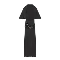 Women Backless Sequin Patchwork Maxi Dress Elegant Wide Sleeve Long Gowns Feminine New Fashion Evening Party Daily Robes - Image 5