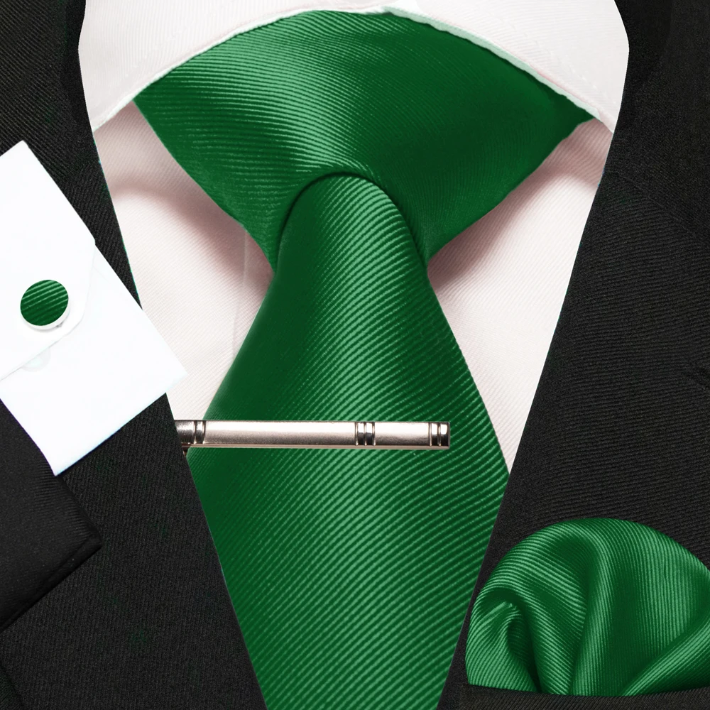 Neck Tie Handkerchief Cufflinks Set For Men