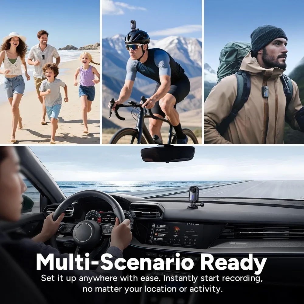 Caméra Action 360° 1080P avec 64GB - Étanche Sport Extérieur